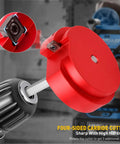 Close-up of PVC Fitting Saver with 3 Inch Aluminum Head, Pro Grade Pipe Reamer And Socket Saver with four-sided carbide cutter.