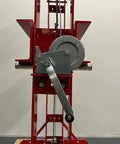 Heavy Duty High Capacity Dual Speed Hydraulic Shop Press Providing Smooth Fast And Slow Pump Action For Knuckling Through Rusty Bushings And Daily Garage Grinds, front view with crank handle.