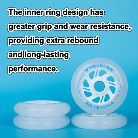 Grippy Go-To Inline Skate Wheel Replacement Pack 100mm 110mm 24mm Wide 78A Hardness Outdoor Indoor Roller Skating Wheels For Easy Glide