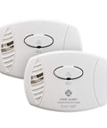 2 Pack Battery Operated Carbon Monoxide Detectors With No Outlet Needed CO400 Model White Electrochemical Sensor