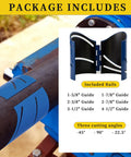 Professional Grade Heavy Duty Magnetic Pipe Cutting Guide Kit with six rails from 1-5/8 to 4-1/2 inch for various cuts