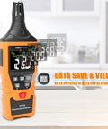 All In One Digital Temperature And Humidity Meter With Wet Bulb Dew Point Readout For Indoor Outdoor Use Min Max Data Hold LCD