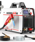 55 Amp Plasma Cutter With Non Touch Pilot Arc Dual Voltage 110V/220V LCD Screen IGBT Inverter with accessories displayed