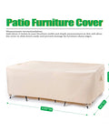 Patio Furniture Cover Waterproof UV Resistant For 72 To 84 Inch Dining Table And Chair Set Beige 108 Inch By 82 Inch Beefy Heavy Duty Ripstop Fabric Outdoor Cover For All Weather Protection