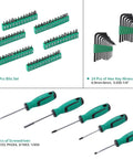 213 Piece Mechanic Tool Set With Socket Wrenches, SAE And Metric, Cr V Chrome Finish, includes screwdriver and hex keys