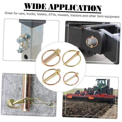 Beefy 10 Pack Heavy Duty Lynch Pin Kit With Spring Loaded Quick Disconnect Rings for Shaft Locking and Trailer Hitch Applications