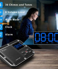 Wireless Driveway Alarm System With Outdoor Motion Sensor, 1800 Ft Range, Weatherproof Receiver, in home setting with features displayed
