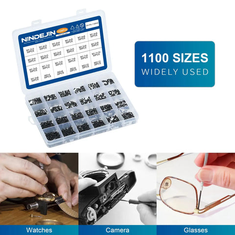 Top Shelf Micro Phillips Countersunk Tapping Screws Assortment Set, M1.2 Through M3 Black Self Tapping Electronics Repair Kit With 1100 Pieces for precision builds.