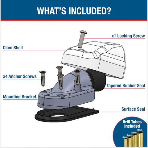 Diagram of horizontal 90 degree cable gland marine grade waterproof seal with mounting hardware and labeled components.