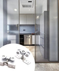 Heavy Duty Stainless Steel Sliding Door Wheel Kit Two Pack Nylon Ball Bearing Rollers For Closet Barn Doors Wardrobes Rust Resistant Smooth Glide Easy Diy Install Solid Build Real Deal For Kitchen And Bath Silent Performance Guaranteed, stainless rollers on glass door