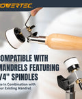 Bowl Sander Tool Kit For Woodturning With Double Bearing Holder And 1 Inch And 2 Inch Hook And Loop Discs, Quarter Inch Mandrels