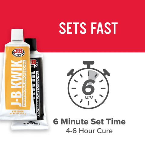 KwikWeld Pro Size Steel Reinforced Epoxy Twin Pack 10 Oz Fast Setting Two Part Adhesive with 6 minute set time