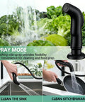 Two Handle Kitchen Sink Faucet With Side Sprayer And High Arc 360 Degree Swivel Dope Matte Black Stainless Steel Finish Fits