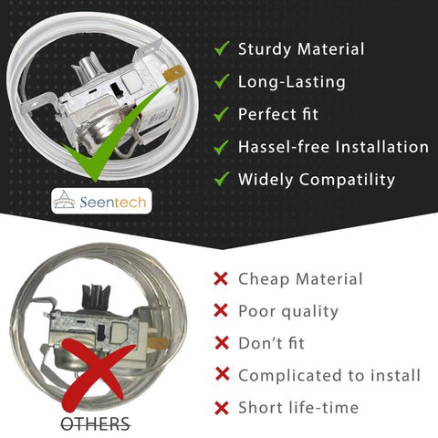 Easy Install Refrigerator Cold Control Thermostat Replacement For Whirlpool Kenmore Exact Fit No Fuss Fix For Your Fridge With Replaces WP2198202 2161284 2198201 PS11739232 AP6006166 showing durable material and installation ease