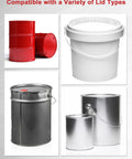 Ultimate 3 In 1 Bung Wrench And Bucket Opener Tool For Tough Aluminum Drum Lids fits various drum and paint can sizes.