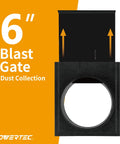 6 Inch Dust Collection Blast Gate For Workshop Airflow Control with easy open and shut design, ABS plastic body with deep flange