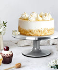 12 Inch Cake Stand With Non Slip Turntable Aluminum Construction For Cake Decorating Spinner Round Display Tray Perfect For Birthday Cakes Wedding Parties And Pro Baking with cake