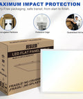 12 Pack 2x2 LED Flat Panel Light Kit With 6000LM For Drop Ceiling Installations packaging details with box and panel display