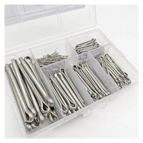 230 Piece Stainless Steel Cotter Pin Set With Split Pins In Assorted Sizes M1 M2 M2.5 M3 M4 M5 Go To Heavy Duty Fixings Kit