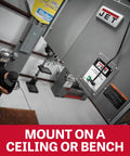 Heavy Duty Industrial Air Filtration System With Dual Filter Stages Delivers 2097 CFM Three Quarter Horsepower mounted.