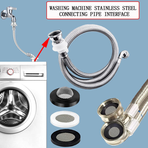 58-piece shower head hose filter screens and gaskets kit with braided hose and faucet fittings for 1/2–3/4 inch plumbing