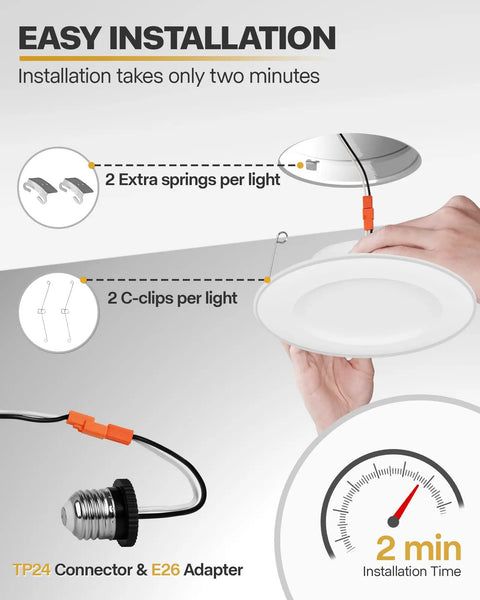 12 Pack Top Tier 5 And 6 Inch Led Recessed Can Lights Switch Tunable 5Cct Day Night Dual Mode Soft Glow Ceiling Downlights Dead Simple Retrofit Upgrade For Modern Homes
