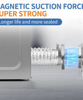 Magnetic Dryer Vent Connector Kit with Quick Connect and Airtight Seal DV180 attached to a dryer, showing strong magnetic seal.