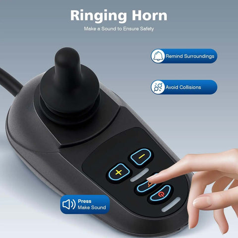 24V DC Wheelchair Joystick Controller with Brake, 360 Degree Free Steering for Electric Mobility Wheelchairs, WB5003