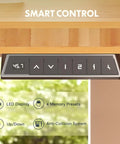 Smart control panel with LED display showcasing presets for Adjustable Height Solid Bamboo Standing Desk 60 By 30 Inches With Sturdy Black Steel Frame.