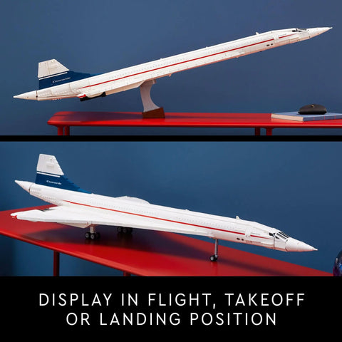 Iconic Concorde Model Aircraft Building Kit For Adults With Realistic Details And Functional Pieces on display stand