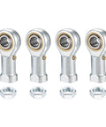 PHSB6 3/8 Inch Female Rod End Bearing Set - 4 Pack 3/8-24 UNF Right Hand Female Thread Rod Ends With Jam Nuts For Agriculture, Machinery, CNC Equipment Built To Last Heavy Duty Industrial Grade. Four 3/8-inch rod ends with jam nuts