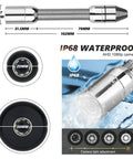 Built Tough 50M Pipe Inspection Camera With A Bright 7 Inch Ip Monitor And Built In Dvr Recorder Arrives Prepacked With A 16Gb Card For Swift Sewer Diagnostics And Stubborn Drain Clearing Runs showing IP68 waterproof camera detail.