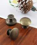 8 Piece Antique Bronze Kitchen Cabinet Knobs Set, 30mm Vintage Round Drawer Pulls For Dresser Cupboard And Bathroom Cabinets
