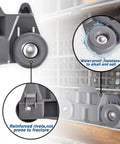 No Sweat Lower Dishwasher Rack Wheels Compatible With KitchenAid W10195416 W10195416V close-up of gray ABS roller with stainless steel center features.