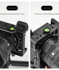 Bubble Spirit Level, Quick Horizon Leveling Tool for Camera Rigs shown mounted on DSLR with horizontal and vertical angles.
