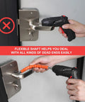 Easy Grip Cordless Electric Screwdriver With Bright Led Work Light And Rapid Usb Charging Solid Rechargeable Power Drill Kit With 47 Bits For Stress Free Home Jobs using flexible shaft on door handle.