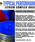 Lithium Complex Grease Multipurpose Lubricant NLGI 2 EP High Temperature Blue 360 G Can For Automotive Construction Industry