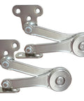 Image of two-pack concealed cabinet hinges with soft close, heavy duty zinc alloy, adjustable tightness for cabinets and toy chests.