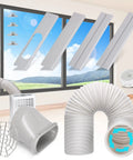 Portable Air Conditioner Window Vent Kit With 5.9 Inch Exhaust Hose Adjustable Window Seal Panel for horizontal or vertical windows