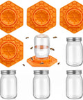 8 Pack Silicone Bee Feeder for Mason Jars Watering Station Beekeeping Drinking Equipment with Glass Jars Easy Clean High Transparency