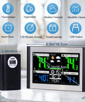 Wireless Indoor Outdoor Weather Station With Color Display Digital Temperature And Humidity Monitor on table