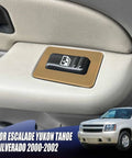 Rear Power Window Switch Trim Replacement For Escalade, Avalanche, Silverado, Tahoe, Sierra, Yukon Driver And Passenger, 2000-2002 Beige.