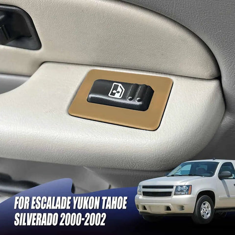 Rear Power Window Switch Trim Replacement For Escalade, Avalanche, Silverado, Tahoe, Sierra, Yukon Driver And Passenger, 2000-2002 Beige.