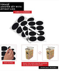 Set Of 4 Airtight Cereal Storage Canisters 4L Each With Lids, BPA Free Food Storage Jars For Pantry Organization labels and marker