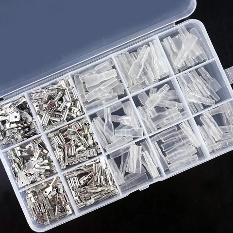 315 Piece Spade Quick Connectors Set With 2.8mm 4.8mm 6.3mm Male And Female Crimp Terminals, Insulating Sleeve Assortment Kit