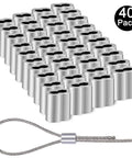 Heavy Duty Stainless Steel Picture Hanging Wire 1.5mm Diameter 100 Feet Long Includes 40 Aluminum Crimping Sleeves