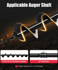 Powerful 110V Post Hole Digger With 1.6HP 200 RPM Adjustable Auger Drill Includes Bits And Extension Bar Built For Earth Burrowing Drilling And Fence Post Holes In The Garden Workhorse auger shaft options display.
