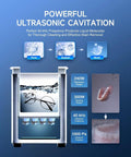 Diagram illustrating ultrasonic cavitation process in 10L Digital Ultrasonic Cleaner With Heater And Timer, 240W stainless steel unit.