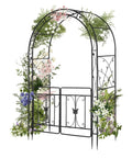 Sturdy Garden Arbor Arch For Weddings And Parties, Heavy Duty Steel Trellis For Climbing Plants, Outdoor Pergola Decor With Gate