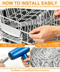 150 Pcs Dishwasher Rack Prong Repair Caps Anti Slip End Tips For Tines installation guide with hair dryer and hot water method